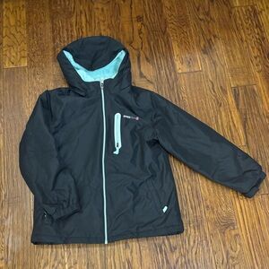 Swiss Tech Black Kids Jacket with Light Blue Accents